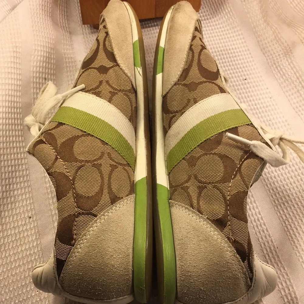 Coach iconic monogrammed canvas/leather sneakers